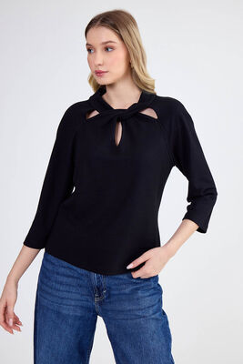 Modal Kumaş Önü Düğümlü Bluz - 9