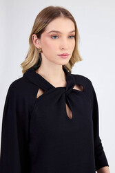 Modal Kumaş Önü Düğümlü Bluz - 11
