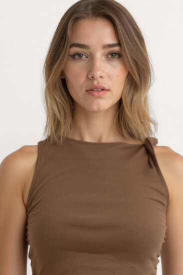 Omuzu Düğüm Detaylı Örme Elbise - 11