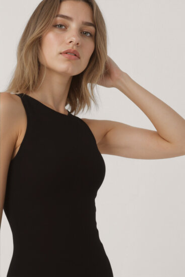 Omuzu Düğüm Detaylı Örme Elbise - 18