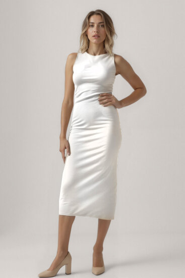 Omuzu Düğüm Detaylı Örme Elbise - 20