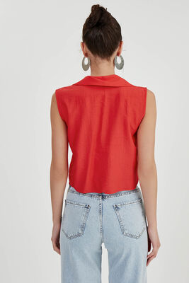 Önden Bağlamalı Sıfır Kol Bluz - 20