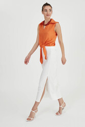 Önden Bağlamalı Sıfır Kol Bluz - 24