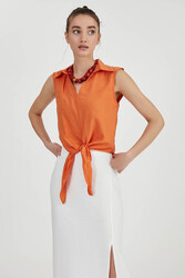 Önden Bağlamalı Sıfır Kol Bluz - 26