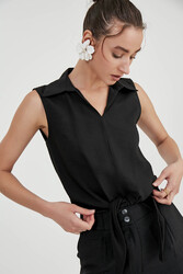 Önden Bağlamalı Sıfır Kol Bluz - 30