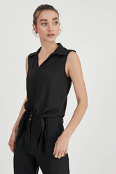 Önden Bağlamalı Sıfır Kol Bluz - 31