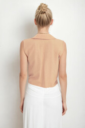 Önden Bağlamalı Sıfır Kol Bluz - 36