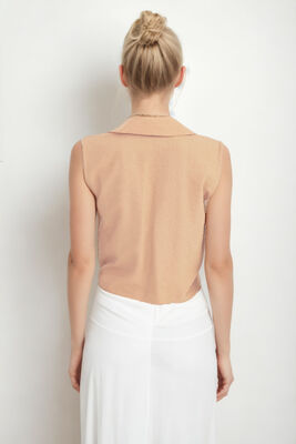 Önden Bağlamalı Sıfır Kol Bluz - 36