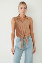 Önden Bağlamalı Sıfır Kol Bluz - 39