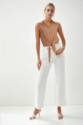 Önden Bağlamalı Sıfır Kol Bluz - 40