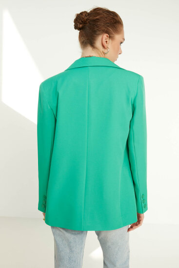 Önden Tek Düğme Kapamalı Blazer Ceket - 9