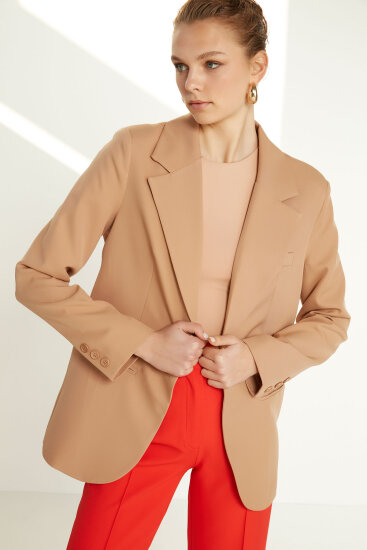 Önden Tek Düğme Kapamalı Blazer Ceket - 30