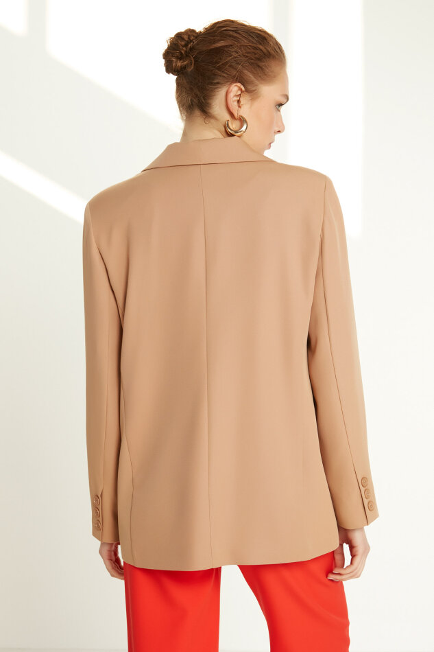 Önden Tek Düğme Kapamalı Blazer Ceket - 32