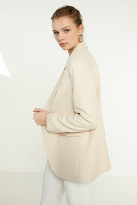 Önden Tek Düğme Kapamalı Blazer Ceket - Thumbnail (24)