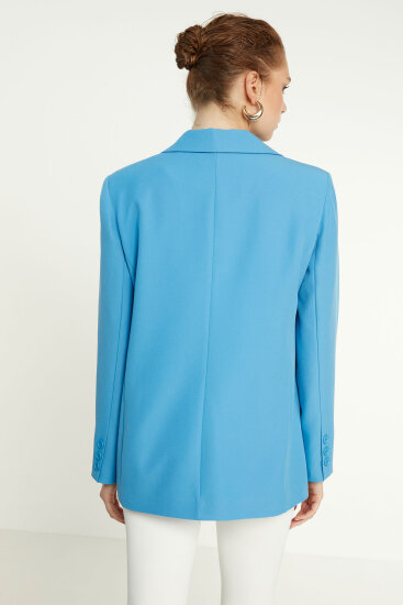 Önden Tek Düğme Kapamalı Blazer Ceket - 18