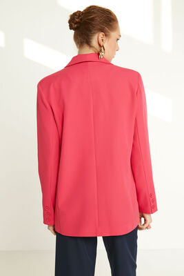 Önden Tek Düğme Kapamalı Blazer Ceket - Thumbnail (11)