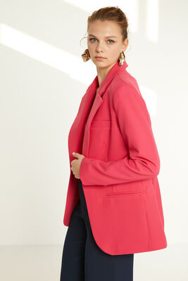 Önden Tek Düğme Kapamalı Blazer Ceket - Thumbnail (13)