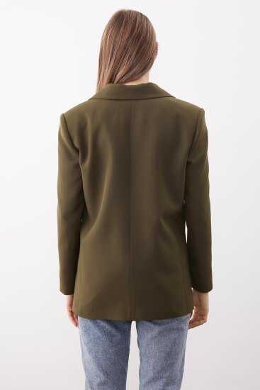 Önden Tek Düğme Kapamalı Blazer Ceket - 37