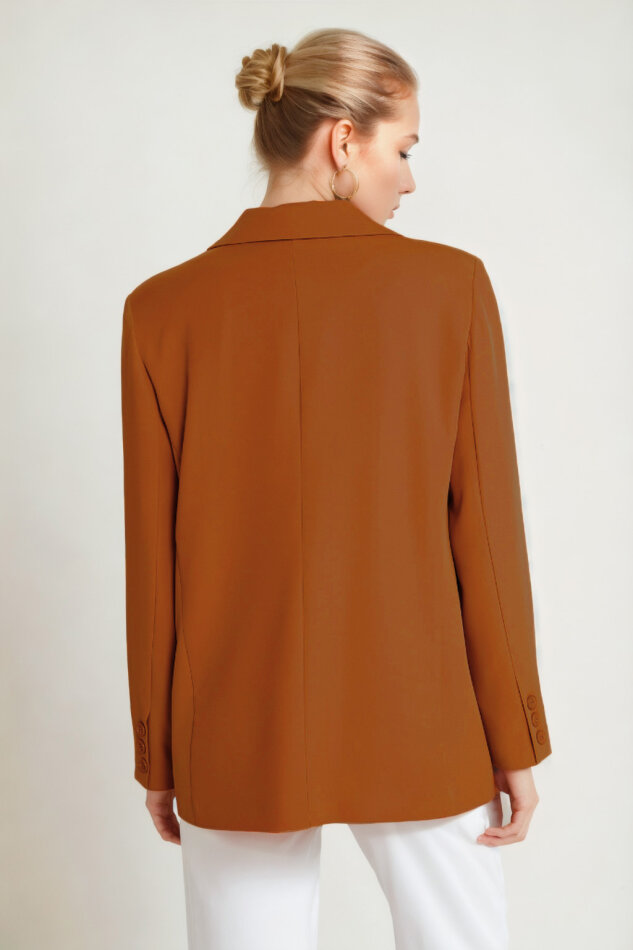 Önden Tek Düğme Kapamalı Blazer Ceket - 41