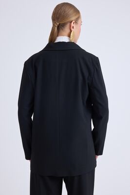 Önden Tek Düğme Kapamalı Blazer Ceket - Thumbnail (4)