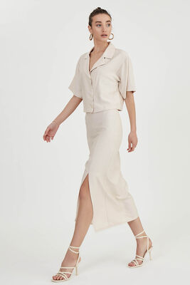 Önden Yırtmaçlı Midi Boy Etek - Thumbnail (24)