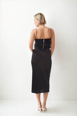 Önden Yırtmaçlı Midi Boy Etek - 5