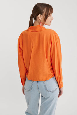 Önü Bağlamalı Düşük Omuz Uzun Kol Gömlek - 22