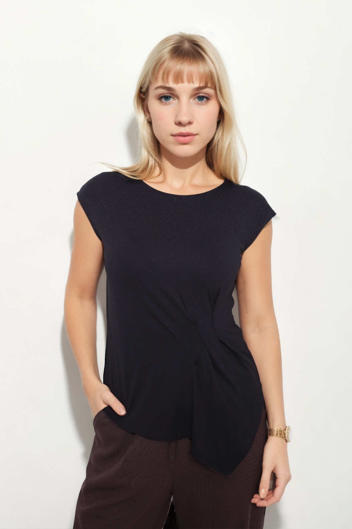 VİTRİN - Önü Büzgü Detaylı Kısa Kol Bluz