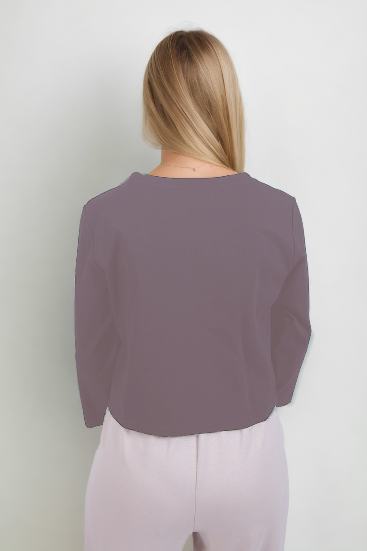 Önü Büzgü Detaylı Kısa Kol Modal Bluz - Thumbnail