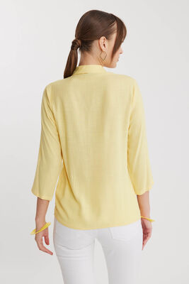 Önü Büzgülü Viskon Keten Gömlek - 43