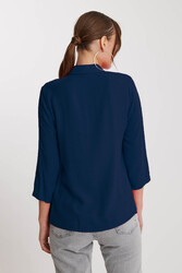 Önü Büzgülü Viskon Keten Gömlek - 52