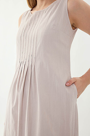 Önü Detaylı Sıfır Kol Elbise - 28