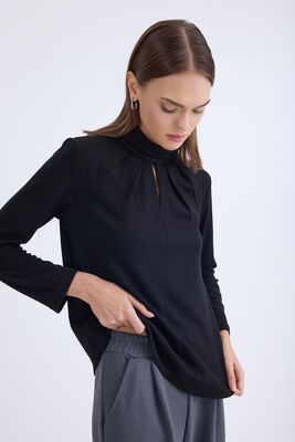 Önü Detaylı Uzun Kol Bluz - Thumbnail (20)