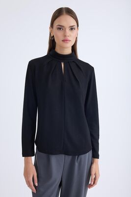 Önü Detaylı Uzun Kol Bluz - Thumbnail (16)