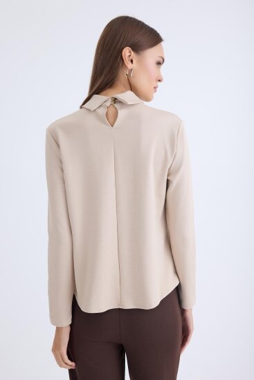 Önü Detaylı Uzun Kol Bluz - 25