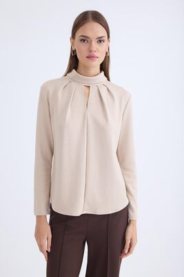 Önü Detaylı Uzun Kol Bluz - Thumbnail (21)