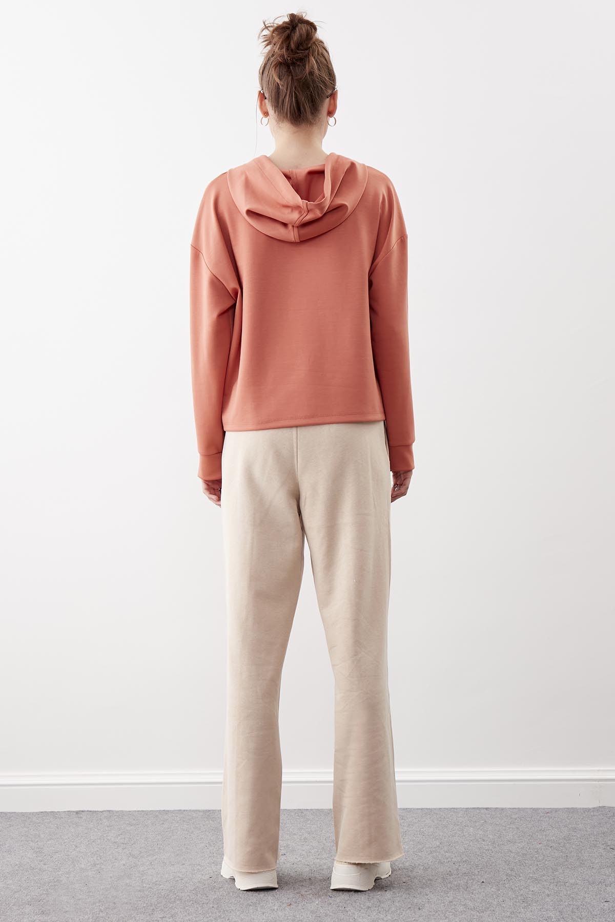 Önü Dikiş Detaylı Bağcıklı Eşofman - Thumbnail