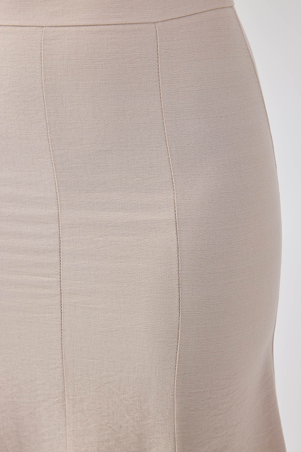 Önü Dikiş Detaylı Midi Boy Etek - Thumbnail