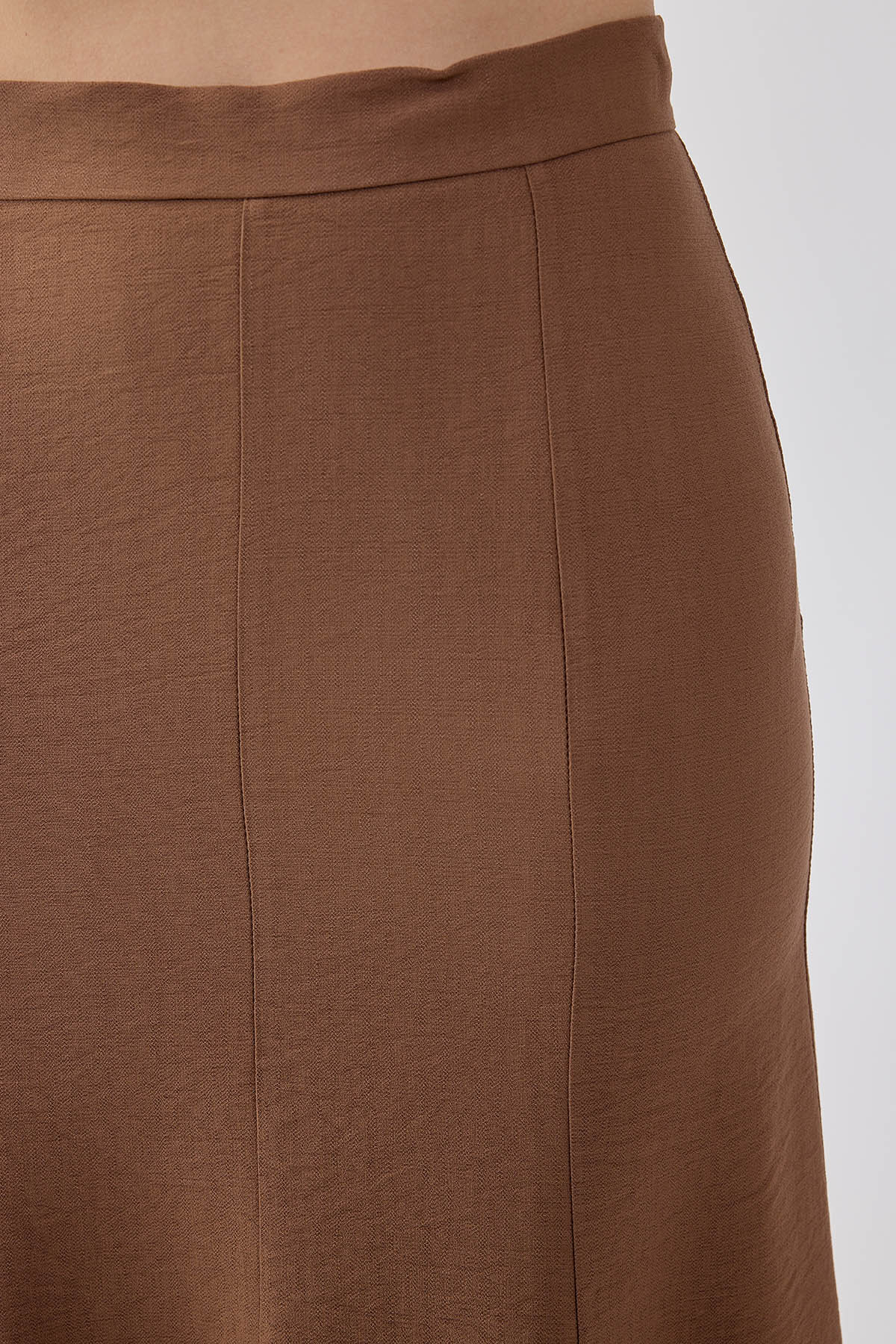 Önü Dikiş Detaylı Midi Boy Etek - Thumbnail