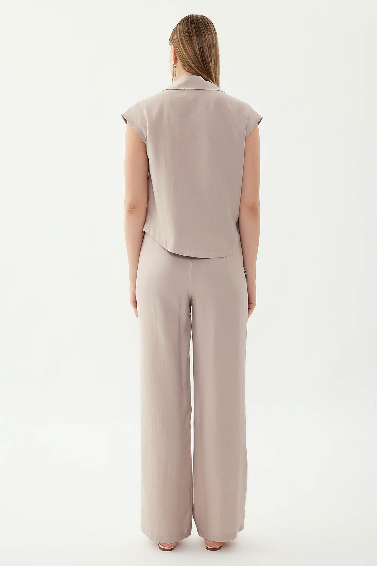 Önü Dikişli Beli Lastikli Pantolon - Thumbnail