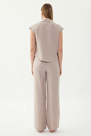 Önü Dikişli Beli Lastikli Pantolon - 5