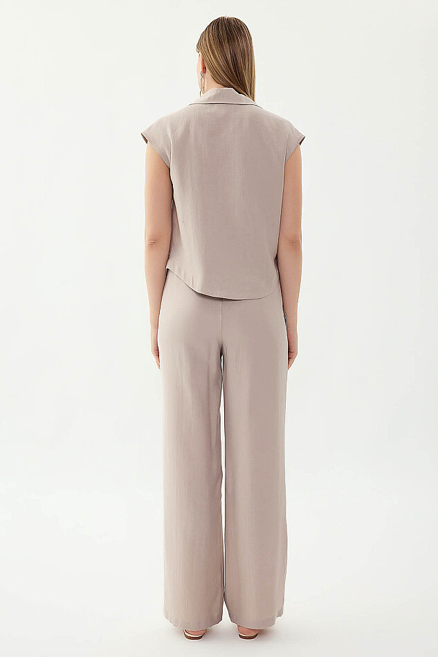 Önü Dikişli Beli Lastikli Pantolon - 5