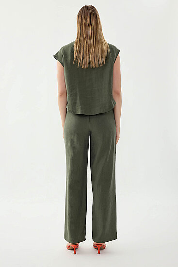 Önü Dikişli Beli Lastikli Pantolon - 9