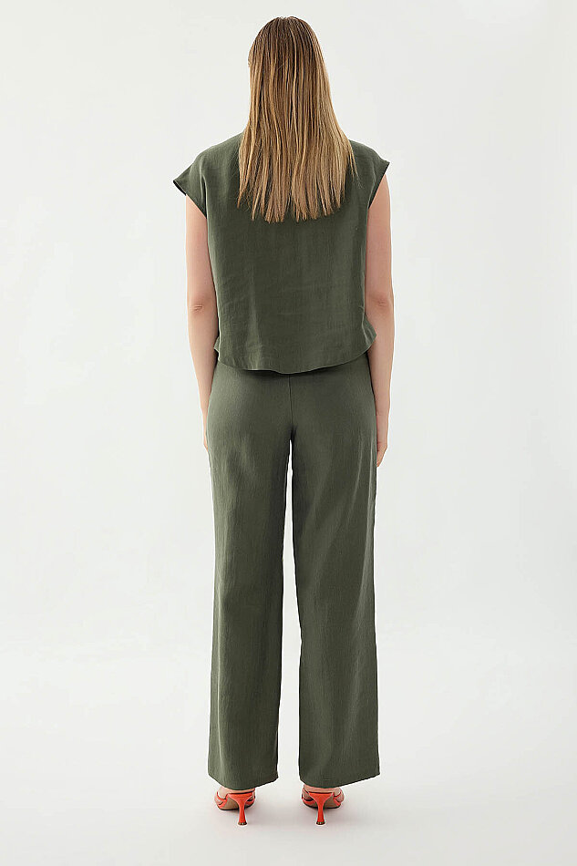 Önü Dikişli Beli Lastikli Pantolon - 9