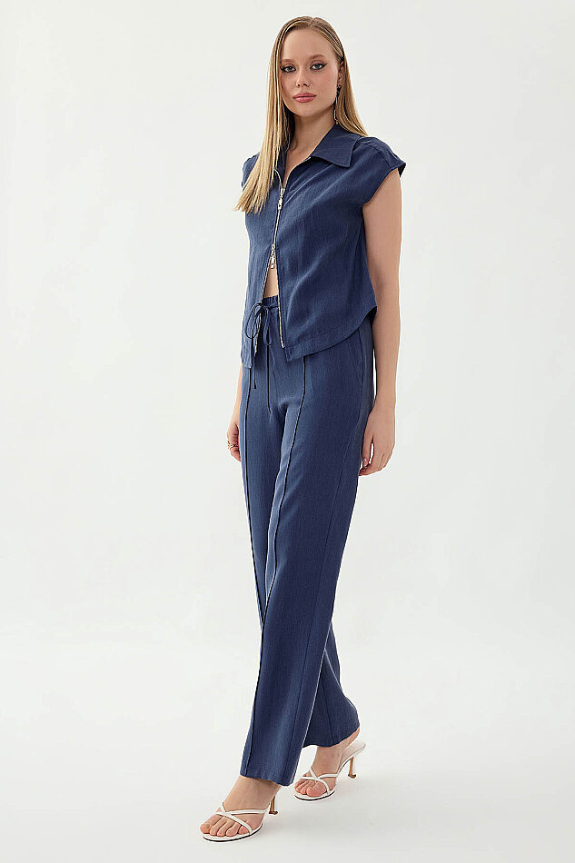 Önü Dikişli Beli Lastikli Pantolon - 18