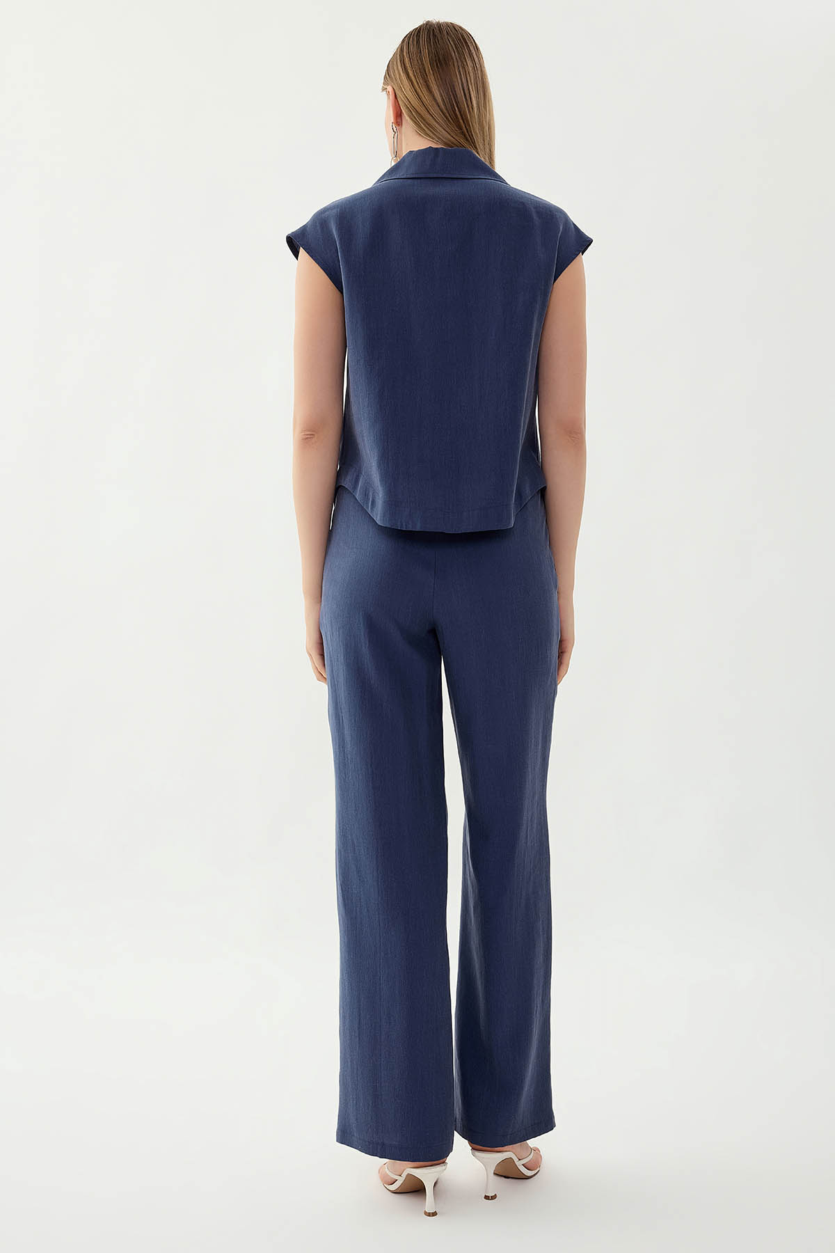 Önü Dikişli Beli Lastikli Pantolon - Thumbnail