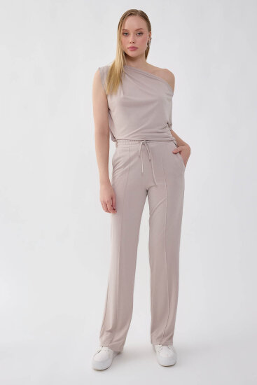 Önü Dikişli Beli Lastikli Rahat Pantolon - 2