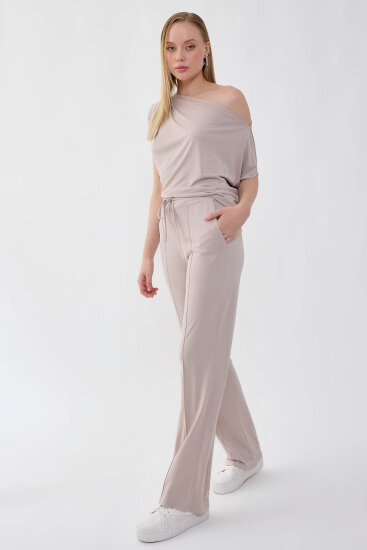 Önü Dikişli Beli Lastikli Rahat Pantolon - 3