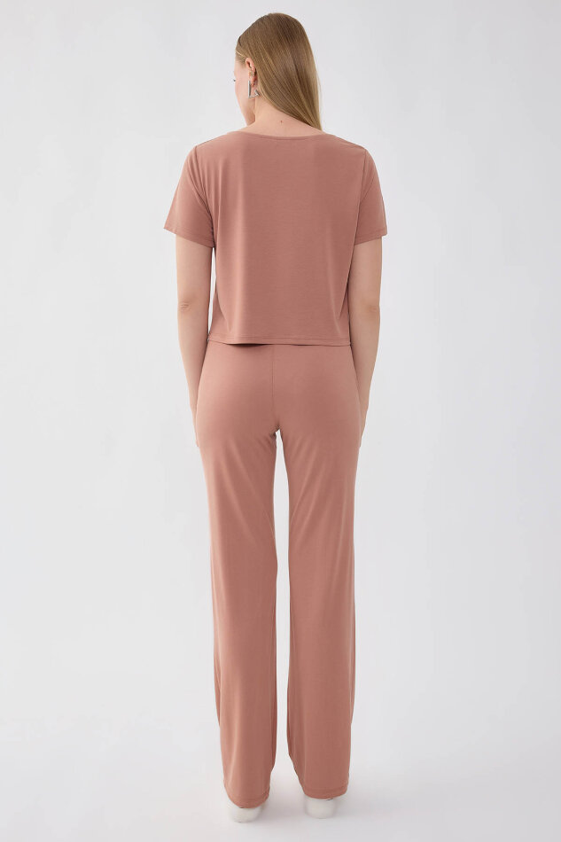 Önü Dikişli Beli Lastikli Rahat Pantolon - 11