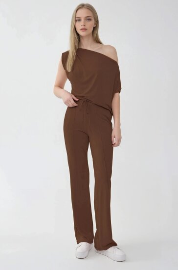 Önü Dikişli Beli Lastikli Rahat Pantolon - 12